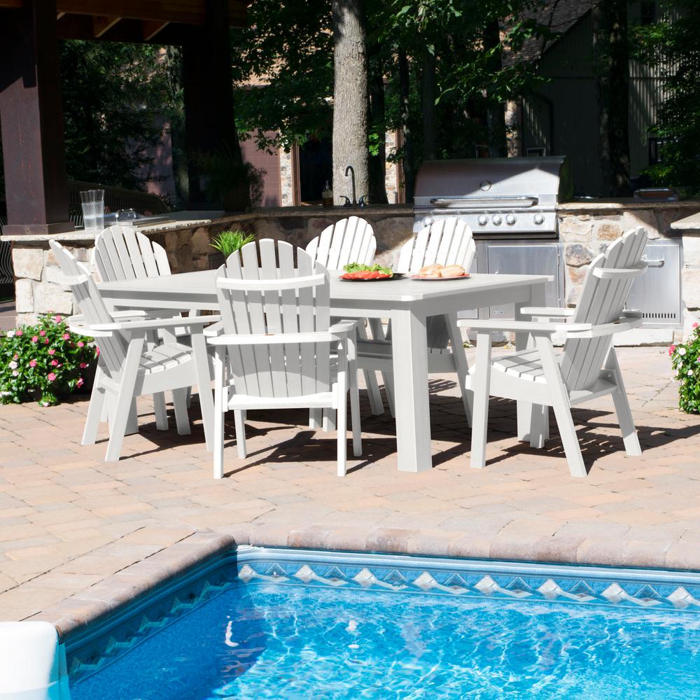 Highwood Hamilton White 7 Piece Recycled Plastic Rectangular Outdoor Hamilton White 7 Piece Recycled Plastic Rectangular Outdoor Dining Set