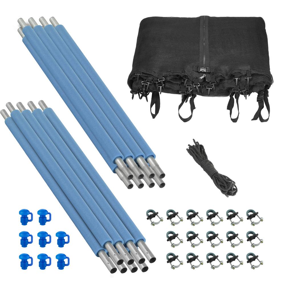 Upper Bounce Trampoline Enclosure Set to Fits 12 ft. Round Frames, for 4 or 8 WShaped Legs Set