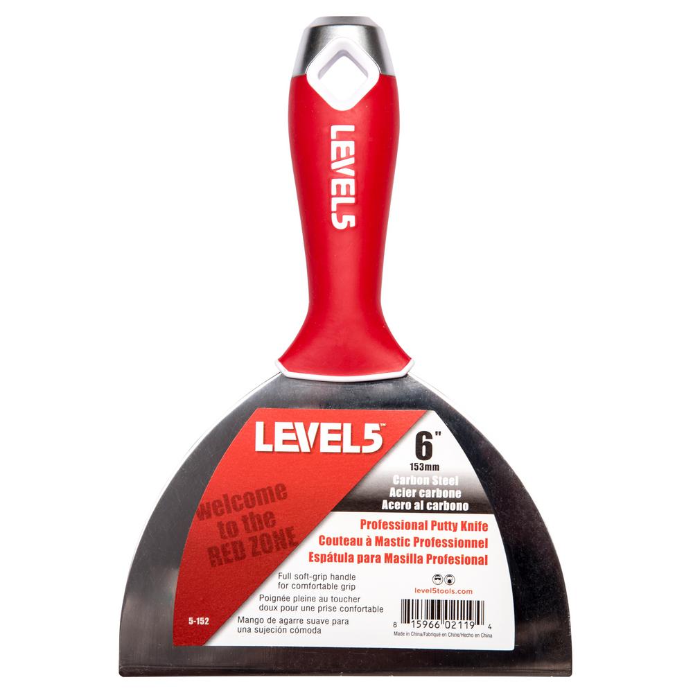 Level 5 6 in. Carbon Steel Putty Knife with Hammerend5152 The Home