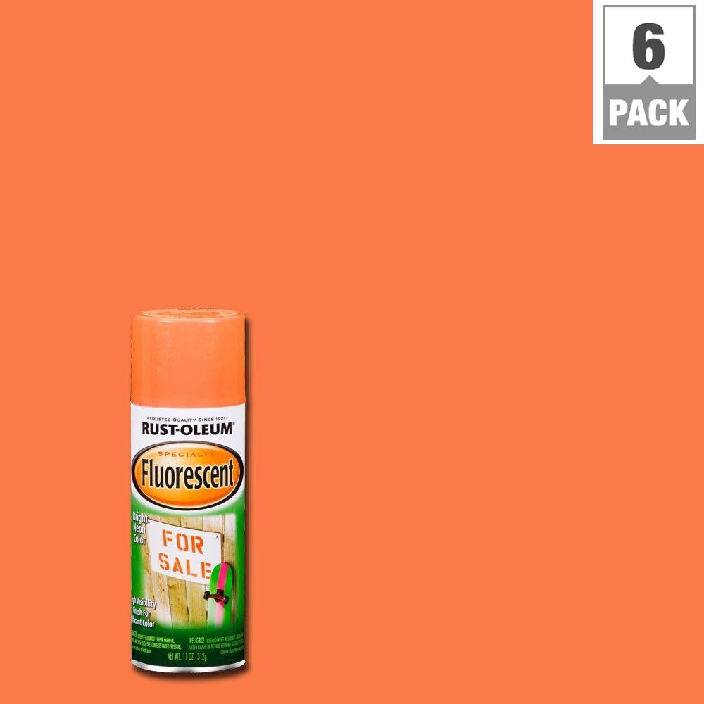 Flat Matte Glow In The Dark Paint Craft Home Depot Fluorescent Orange Spray Paint 6 Pack