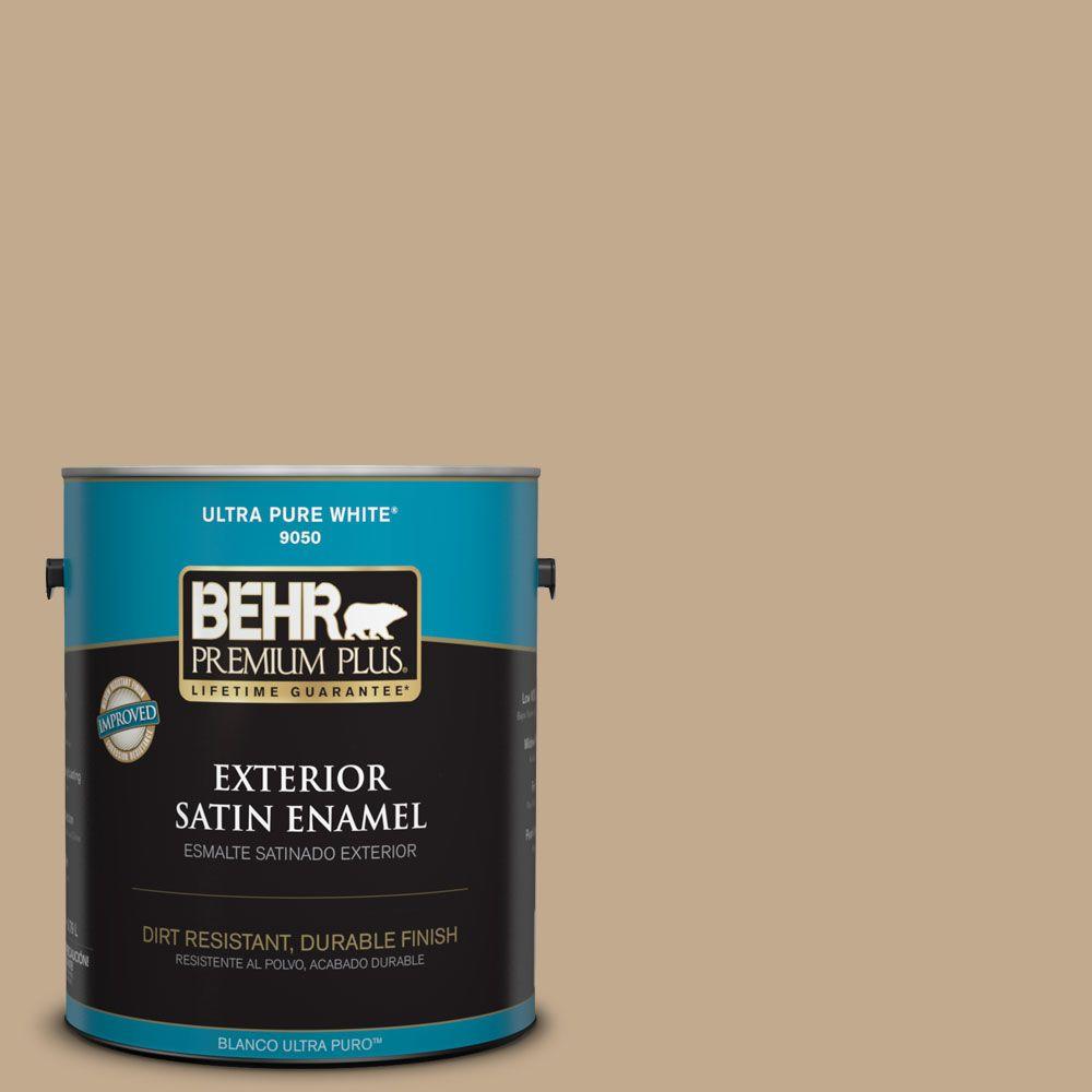 BEHR Premium Plus 1gal. BXC07 Palomino Tan Satin Enamel Exterior