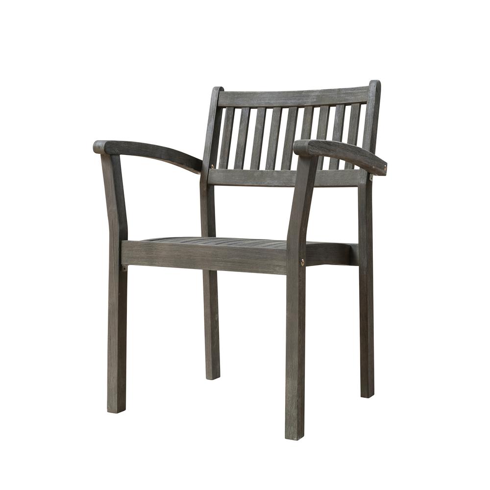 Vifah Renaissance Stacking Wood Outdoor Dining Chair 2 Pack V1805 Renaissance Stacking Wood Outdoor Dining Chair 2 Pack