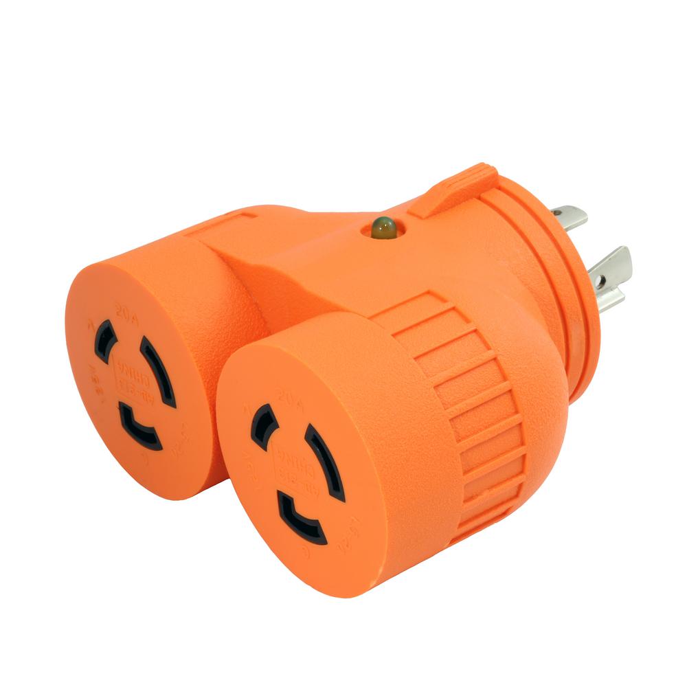 AC WORKS Generator 1-Volt to 2-Volt Outlet Adapter L14-20P 20 Amp 4-Prong... by AC WORKS