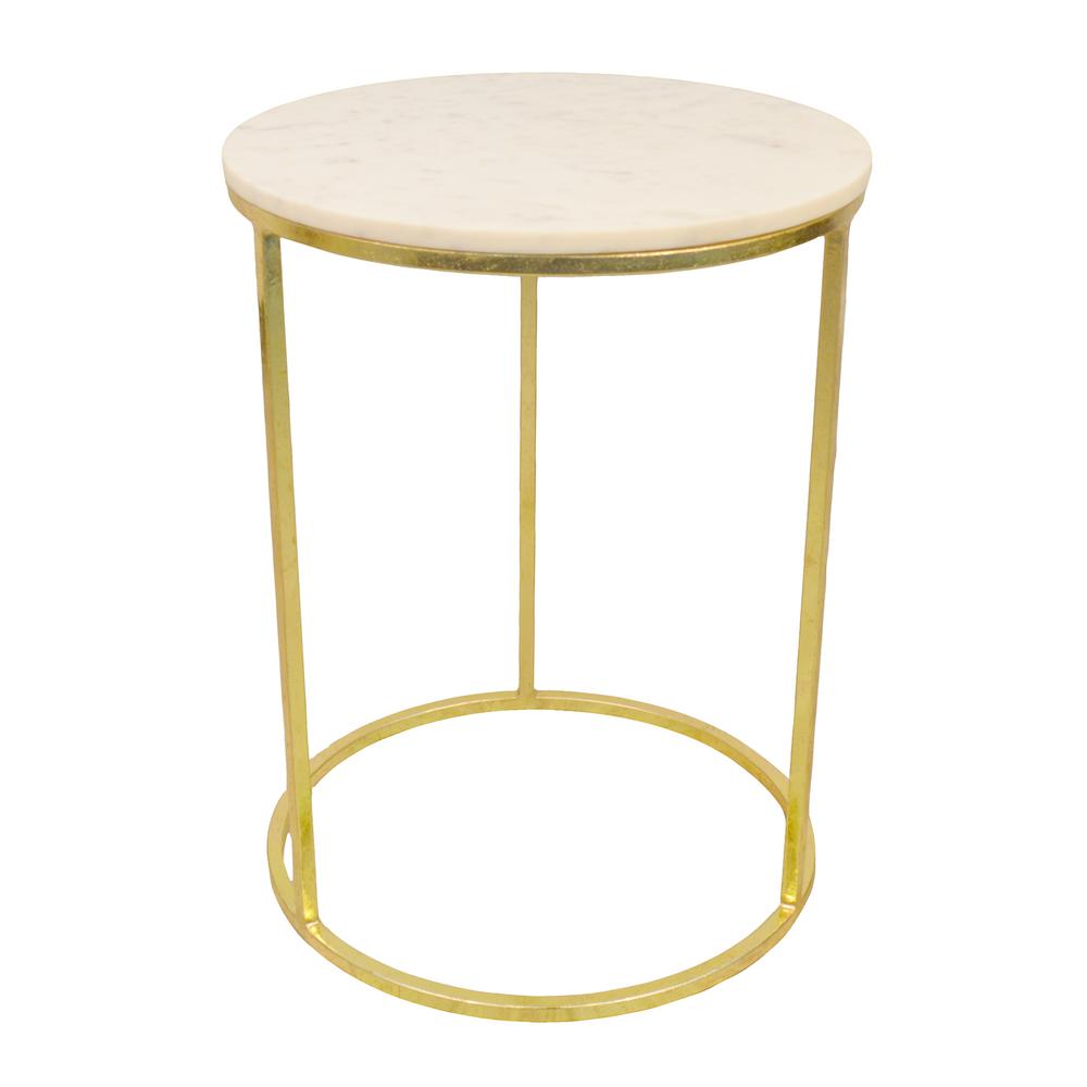 Carolina Living Granville Gold Marble Top Side TableMT2519GLD The