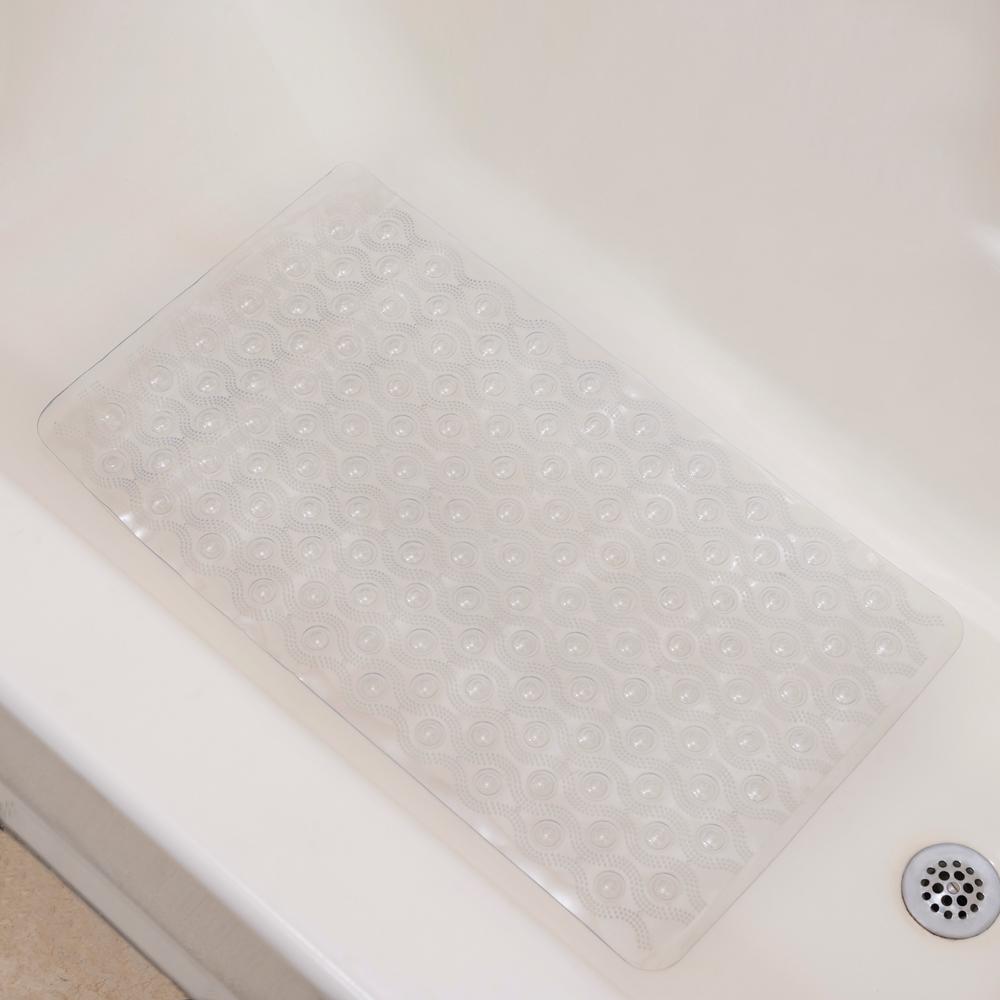 Bubble Clear 25 In X 15 5 In Plastic Bath Mat Hdc52008 The Home