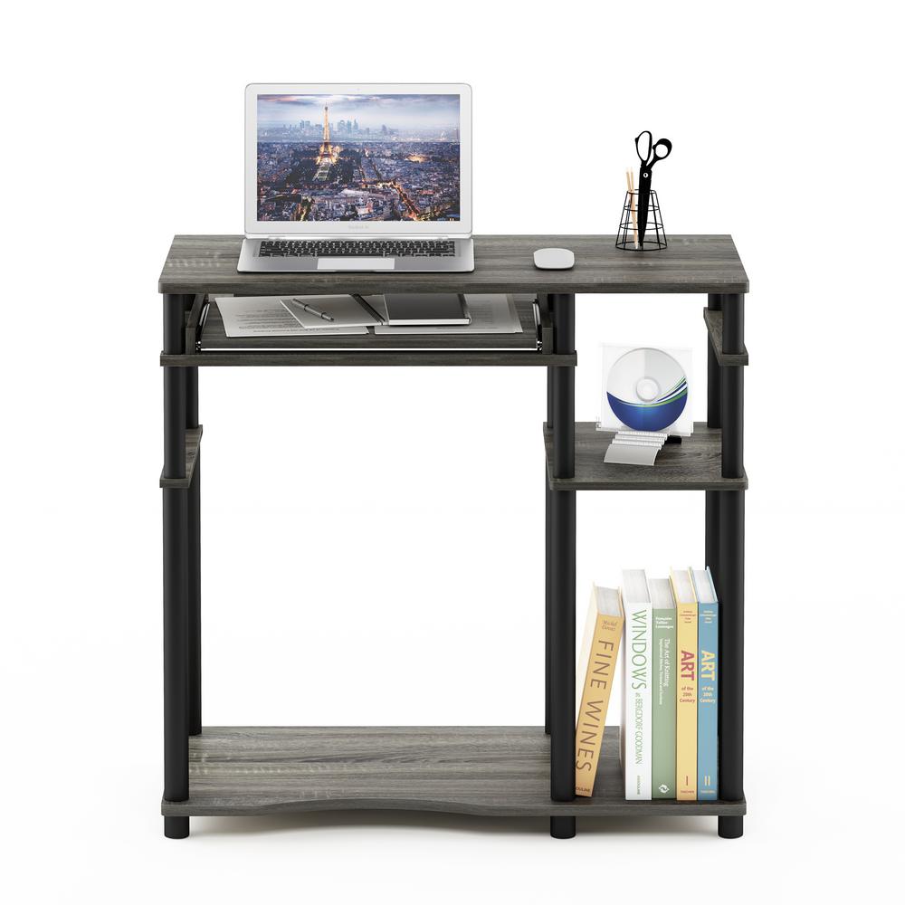 Furinno Abbott French Oak Gray Computer Desk With Bookshelf Furinno Abbott French Oak Gray Computer