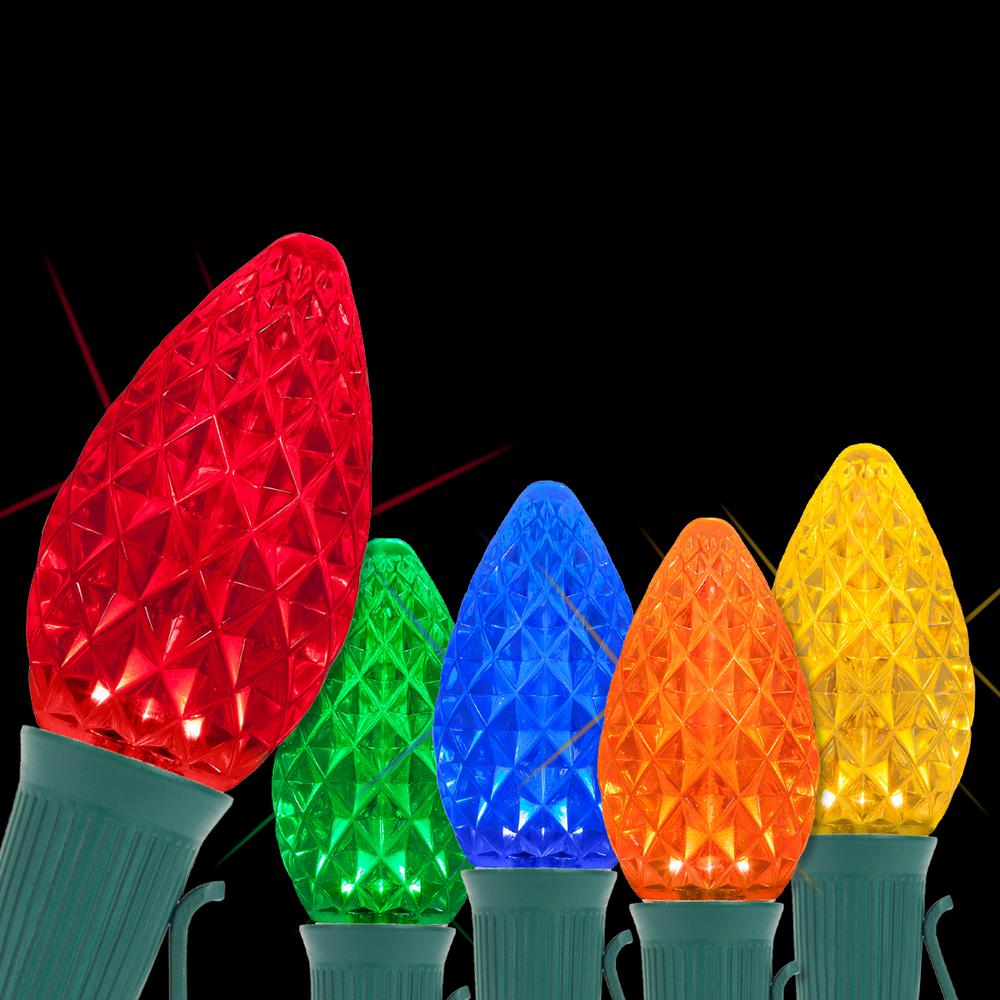 Wintergreen Lighting OptiCore 24 ft. 25Light LED Multicolor Faceted C7 Twinkle String Light