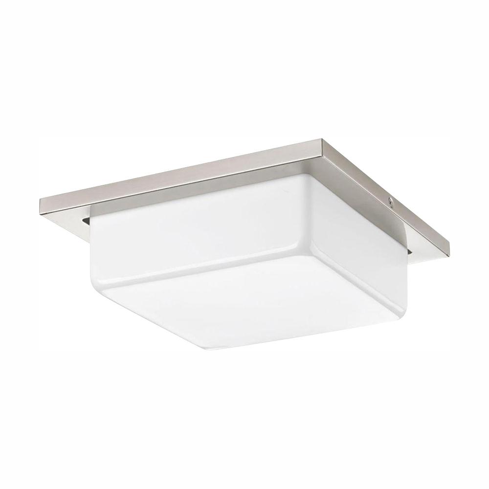 Lithonia Lighting Square Saturn 13 in. Brushed Nickel LED Flush Mount ...