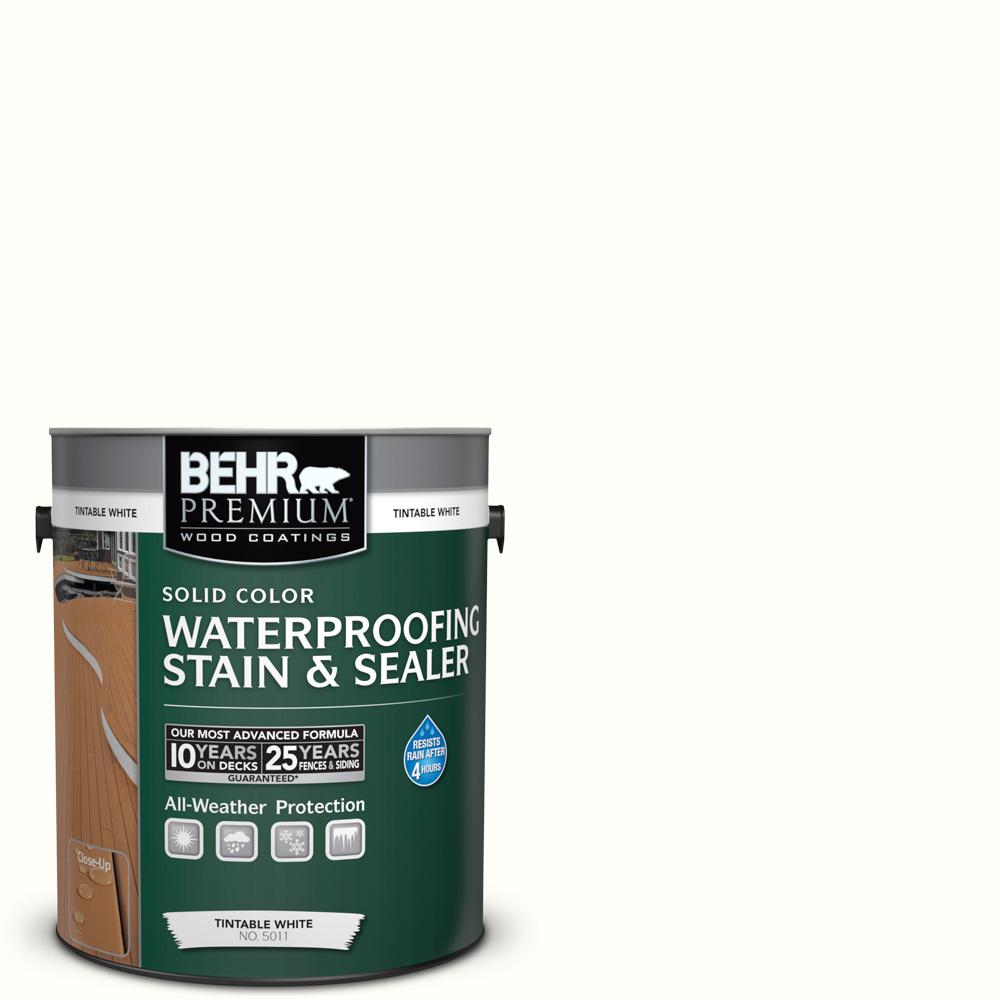 BEHR Premium 1 Gal SC 210 Ultra Pure White Solid Color Waterproofing   Ultra Pure White Behr Premium Wood Deck Stain 501101 64 1000 