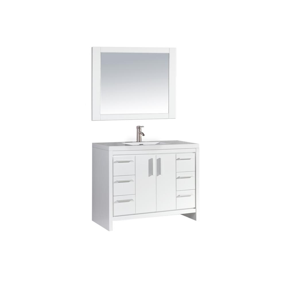 Pavia 36 in. W x 18 in. D Vanity in Grey with Acrylic Vanity Top in