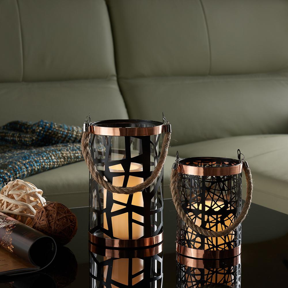 Home Decorators Collection Owen 24.5 in. Distressed Black Scalloped Urn