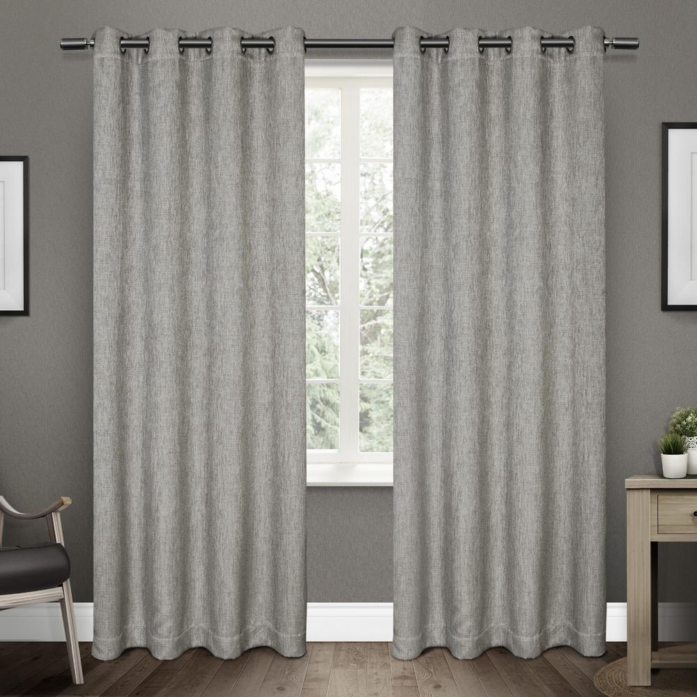 Vesta 52 In W X 96 In L Woven Blackout Grommet Top Curtain Panel