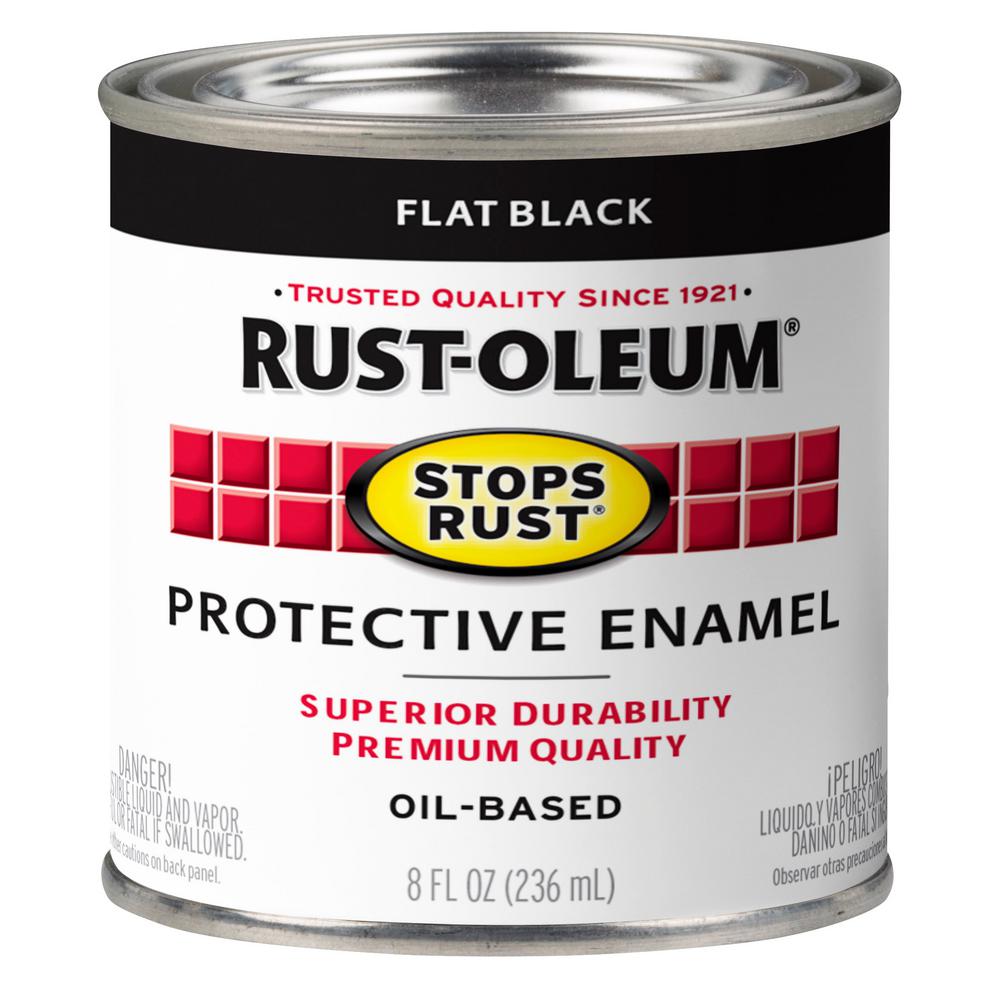 RustOleum Stops Rust 8 oz. Low VOC Protective Enamel Flat Black