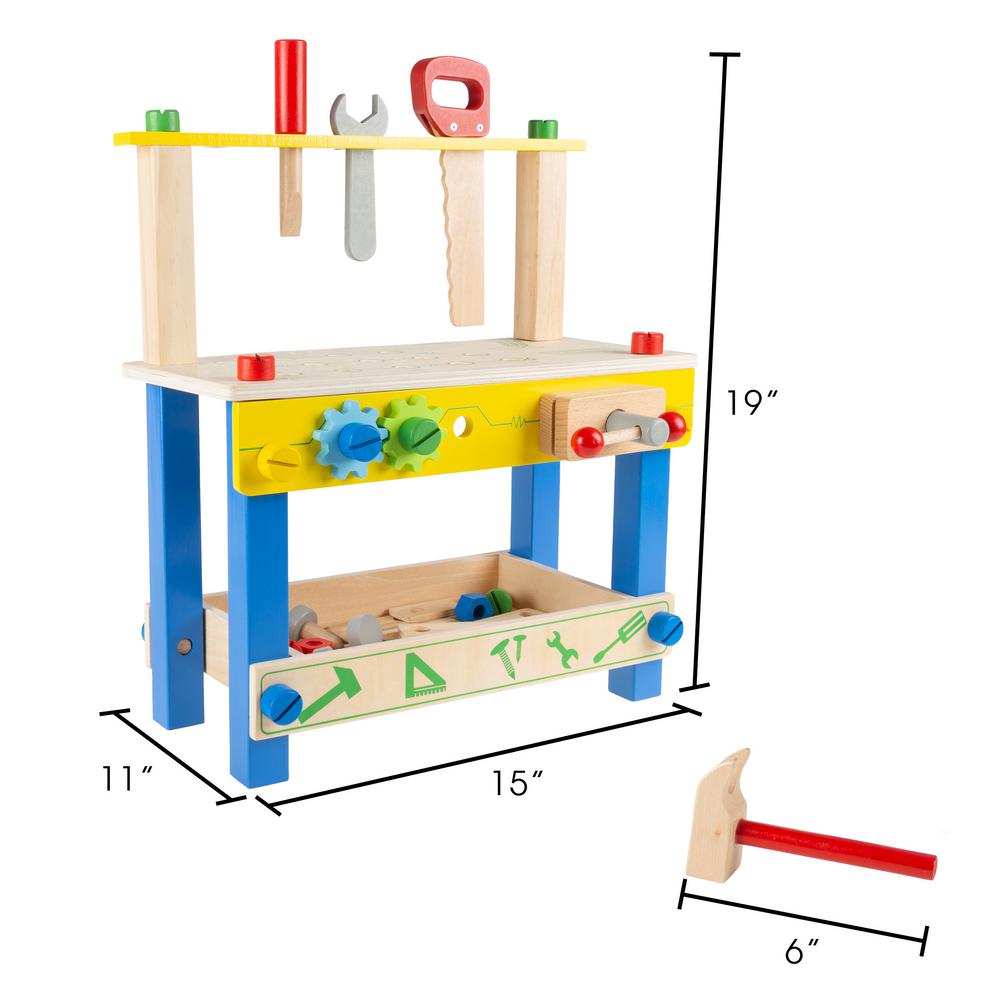 toy wooden workbench set