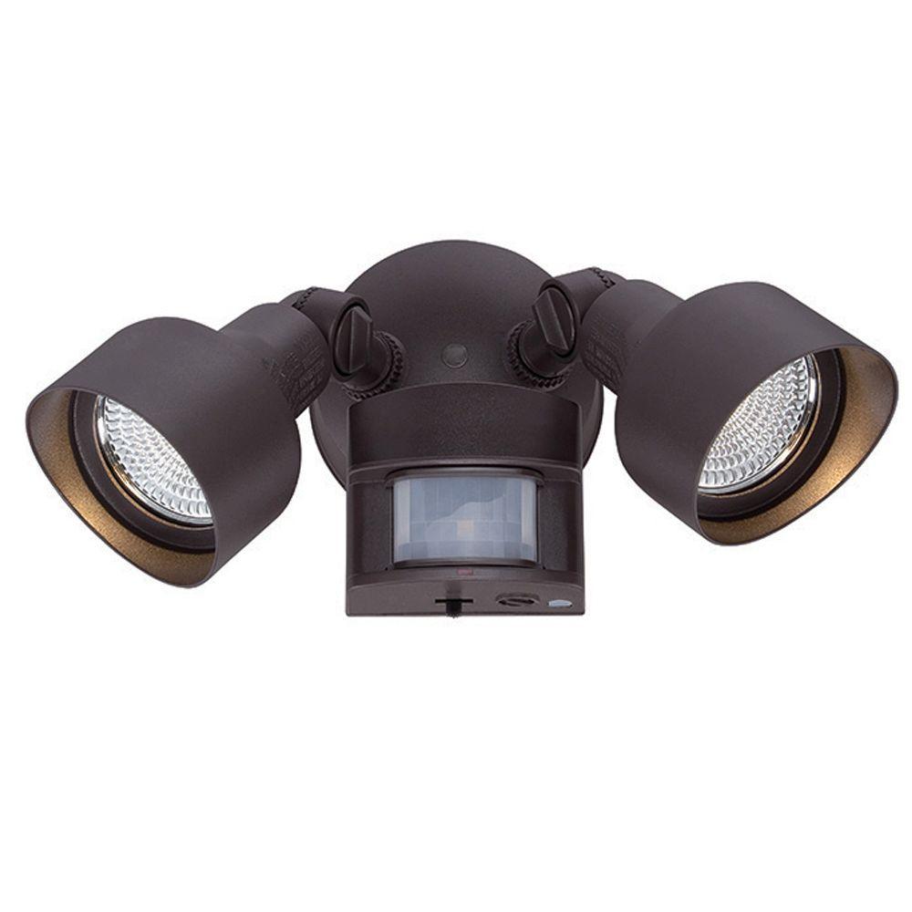 Acclaim Lighting Flood Lights Outdoor Security The Flood Lights Collection 2 Light Architectural Bronze Motion Activated Outdoor Led Fixture