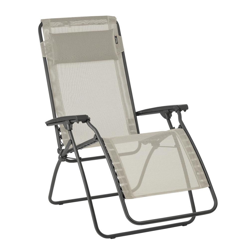 Lafuma Furniture R Clip In Seigle Beige Color With Steel Frame Folding Zero Gravity Reclining Lawn Chair Lfm4023 8548 The Home Depot