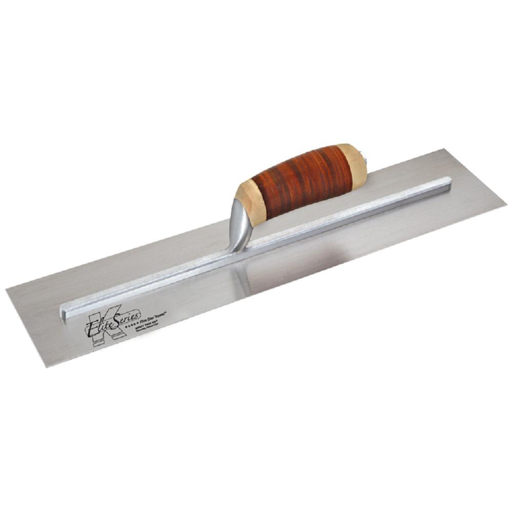 20 inch x 5 in.Carbon Steel Cement Finishing Trowel - Leather Handle