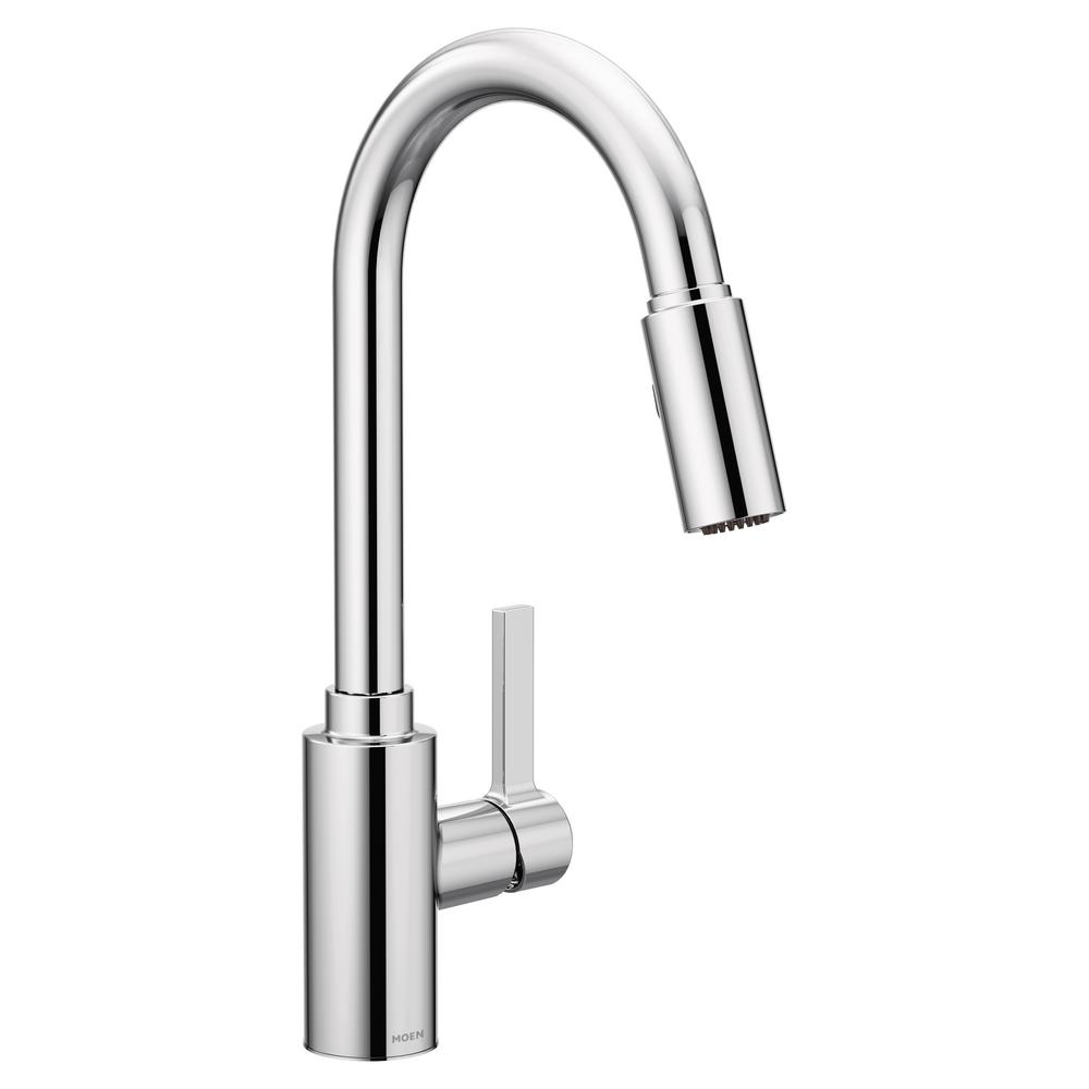 Moen Genta Single Handle Pull Down Sprayer Kitchen Faucet With Reflex In Chrome