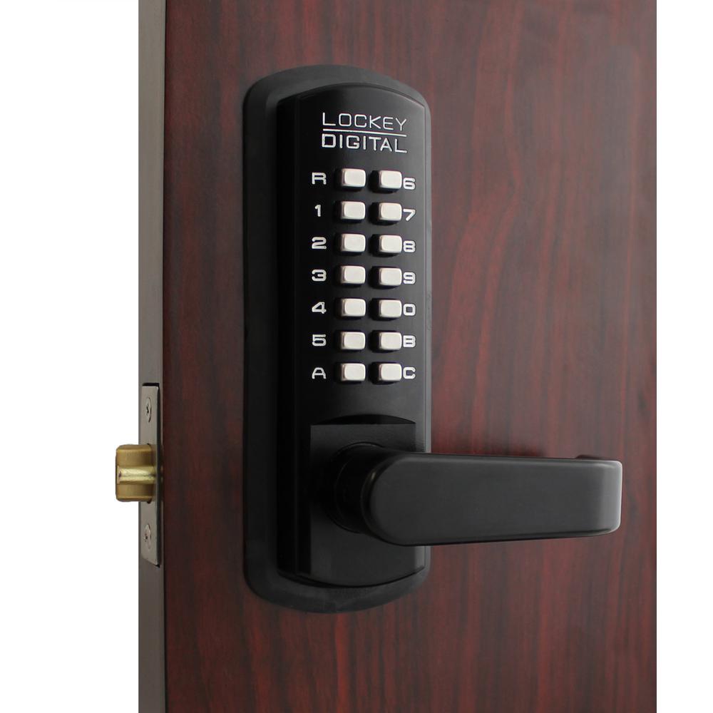 3835 Jet Black Marine Grade Mechanical Keyless Storeroom Lever Lock with Passage Function3835JB