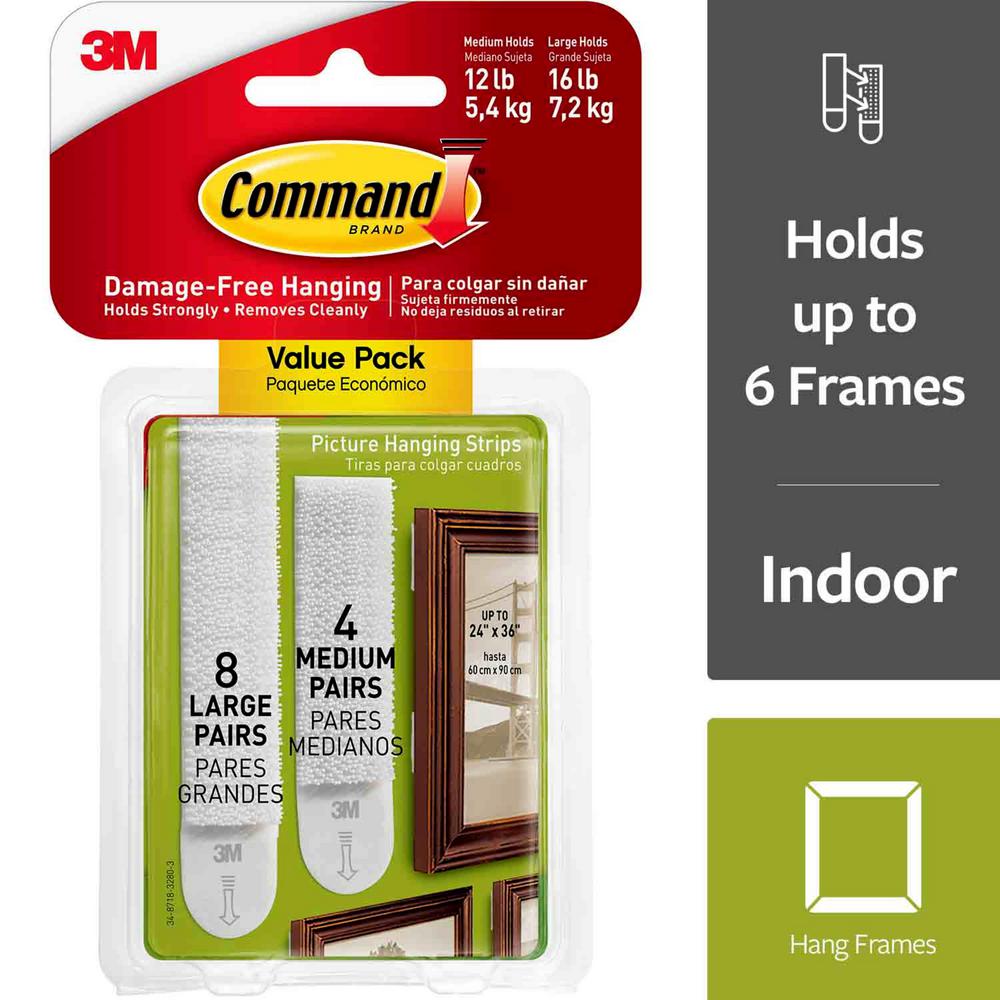 Command Medium And Large Picture Hanging Adhesive Strips 4 Command Medium And Large Picture Hanging Adhesive Strips 4