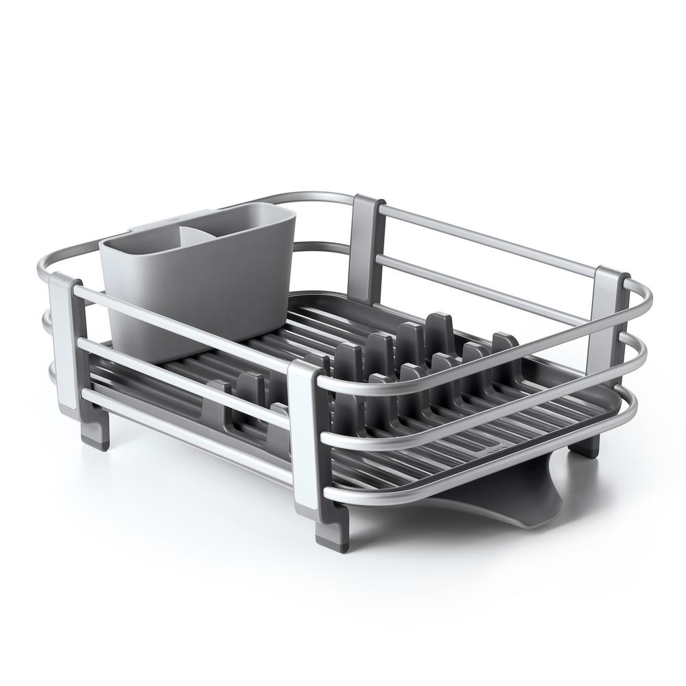 metal dish drainer rack over the sink