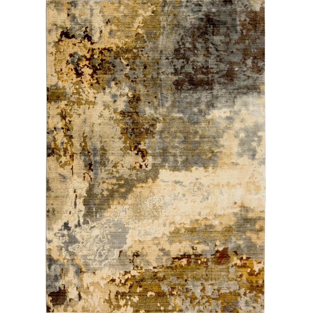 Home Dynamix Carlstadt Vintage Gray/Gold 4 ft. x 6 ft. Indoor Area Rug