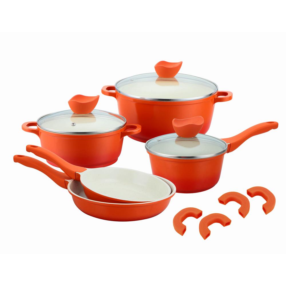 CULINARY EDGE 8Piece Orange DieCast Aluminium Cookware Set26608