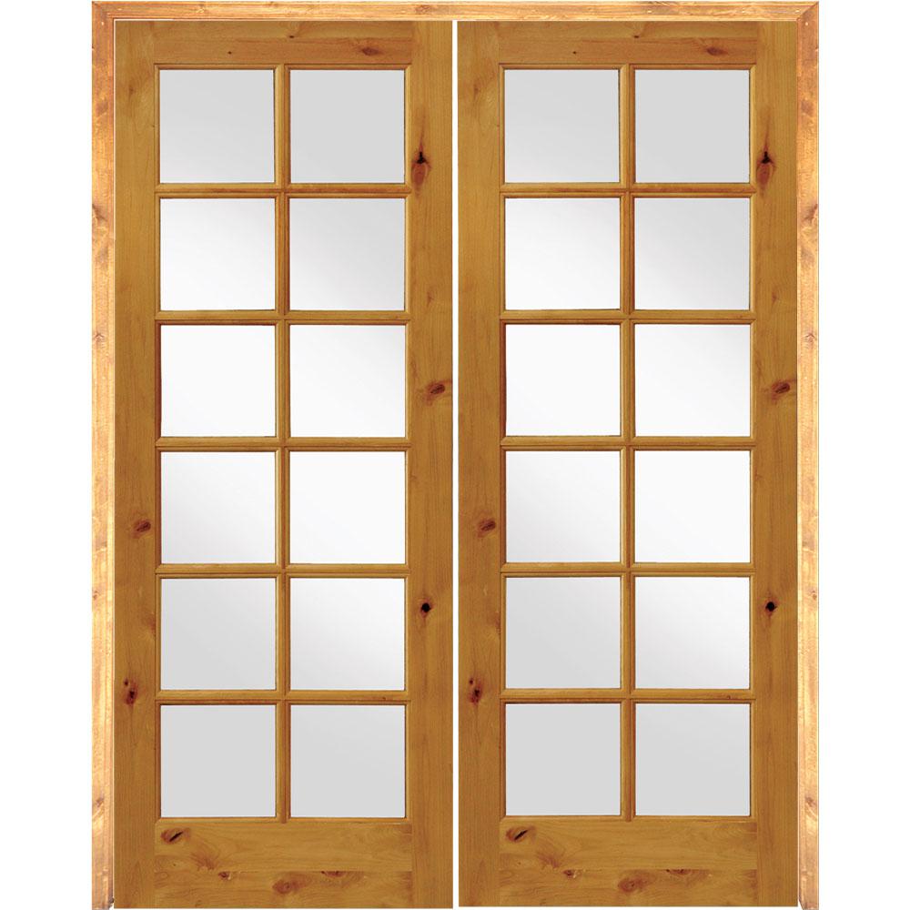 Krosswood Doors 56 In X 96 In Rustic Knotty Alder 12 Lite Right