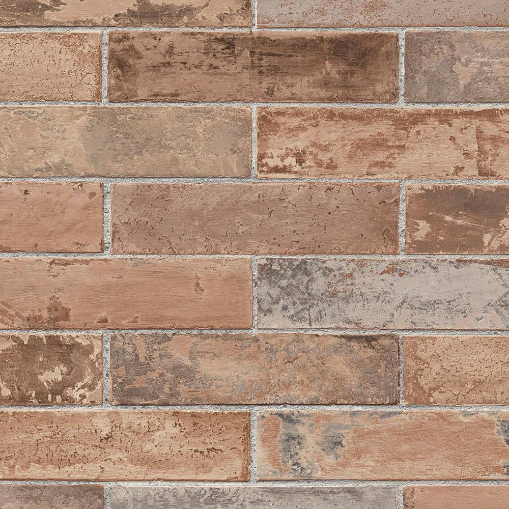 Red Realistic Pre-Pasted Brick Wallpaper-LL29534 - The Home Depot