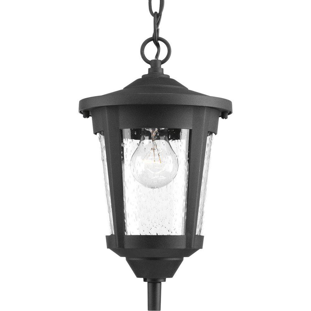 Progress Lighting East Haven Collection 1Light Outdoor Black Hanging