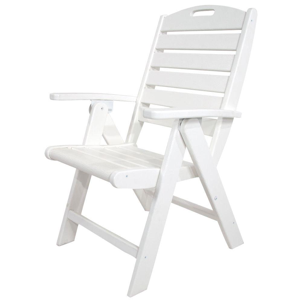 High Back White Plastic Resin Patio Chair - Patio Ideas