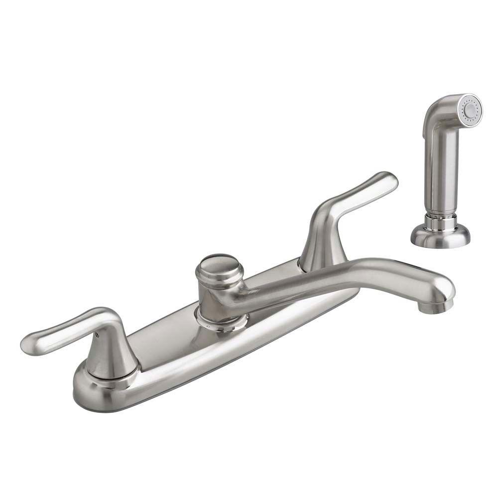 Glacier Bay Builders 2 Handle Wall Mount Hi Arc Standard Kitchen Faucet In Stainless Steel 8632