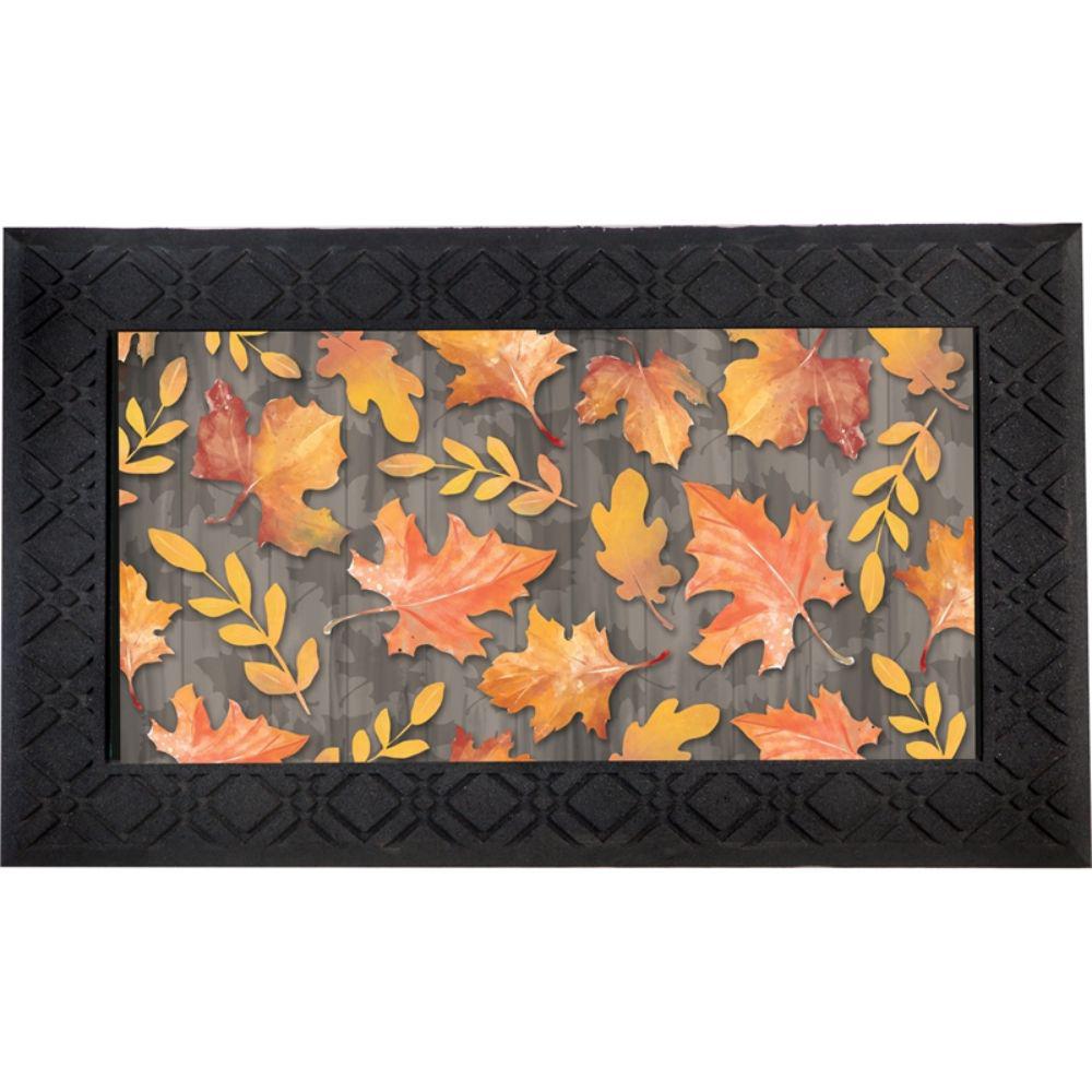Evergreen Autumn Leaves 30 In X 18 In Led Music Rubber Floor Mat