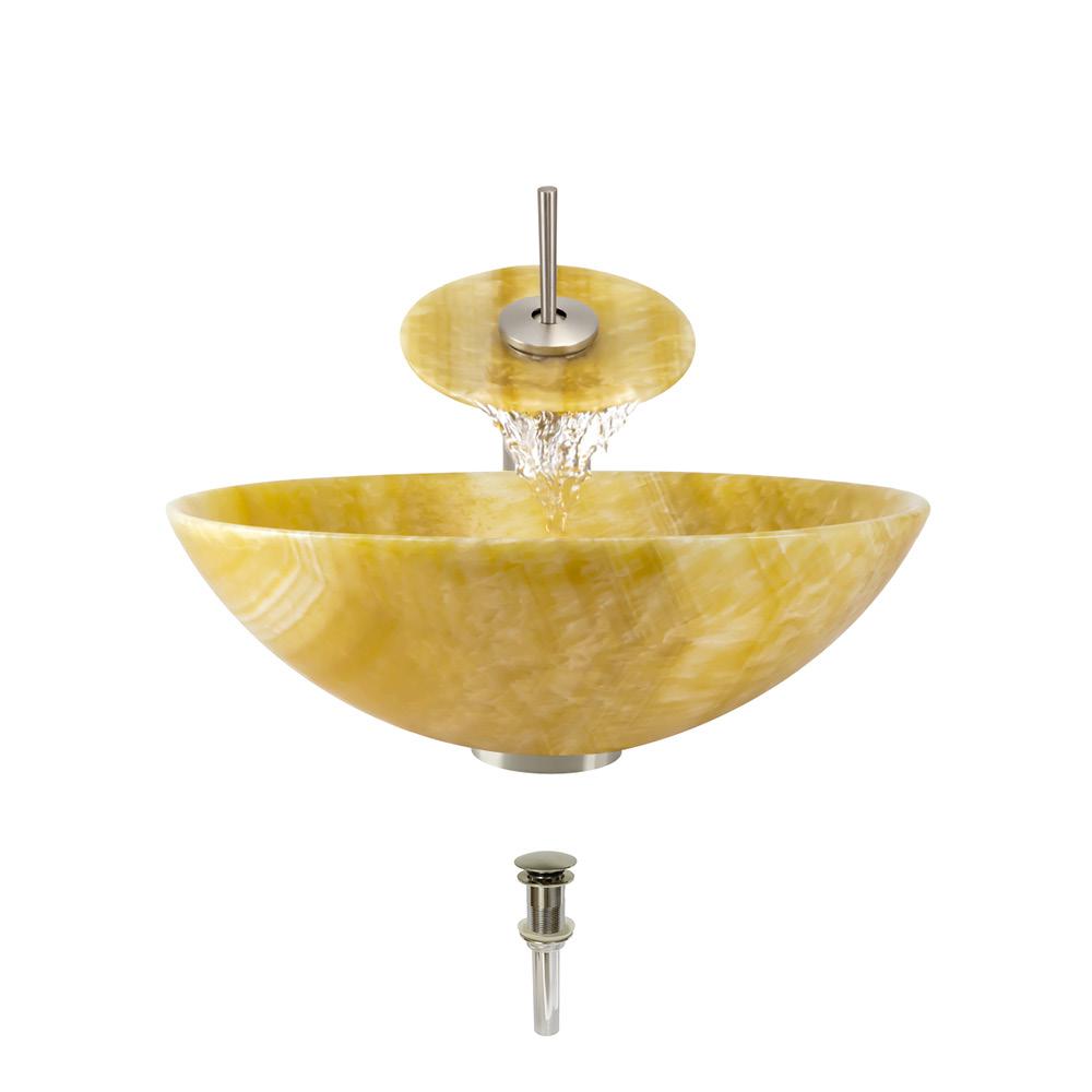 Yellow Honey Onyx Bathroom Sinks Bath The Home Depot