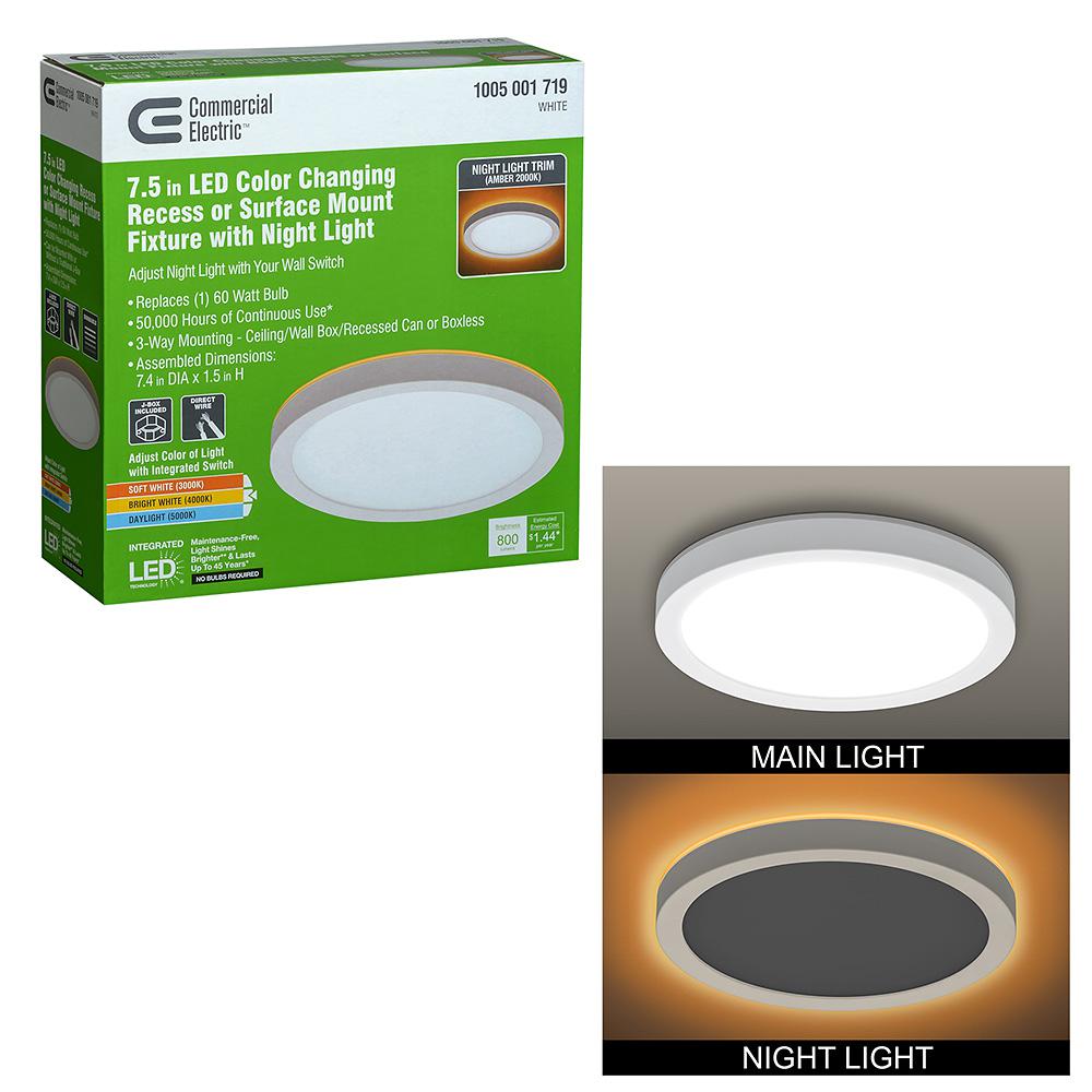 Commercial Electric 11 in. Color Changing Selectable LED Flush Mount