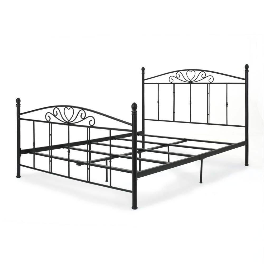 Noble House Matte Black Queen Iron Bed Frame 303218 The Home Depot Matte Black Queen Iron Bed Frame