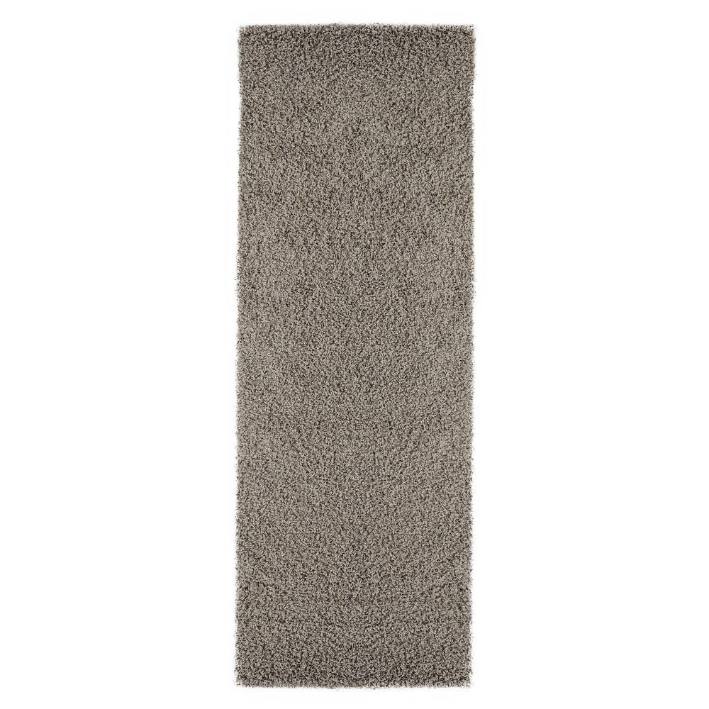 Ottomanson Shag Collection Gray 3 ft. x 8 ft. Runner RugSHG27633X8