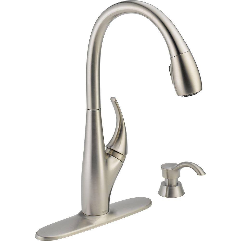 Delta Deluca Single Handle Kitchen Faucet In Stainless Delta Deluca Single Handle Kitchen Faucet In Stainless