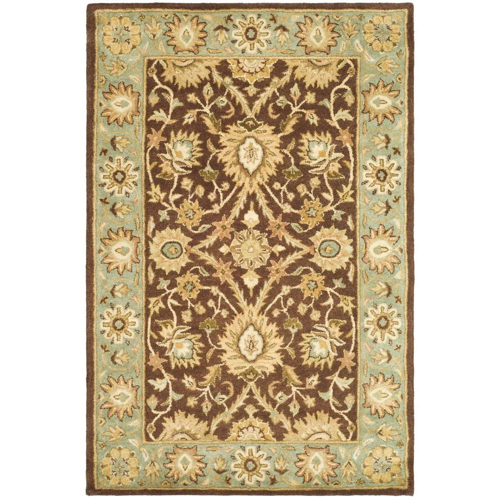 Safavieh Antiquity Chocolate/Blue 4 ft. x 6 ft. Area RugAT249D4 The Home Depot