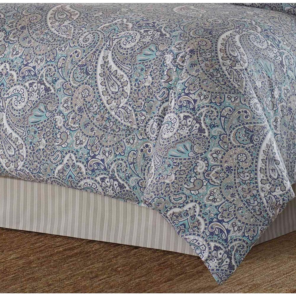 Stone Cottage Lancaster 3 Piece Blue Full Queen Cotton Duvet Cover Blue Full Queen Cotton Duvet Cover