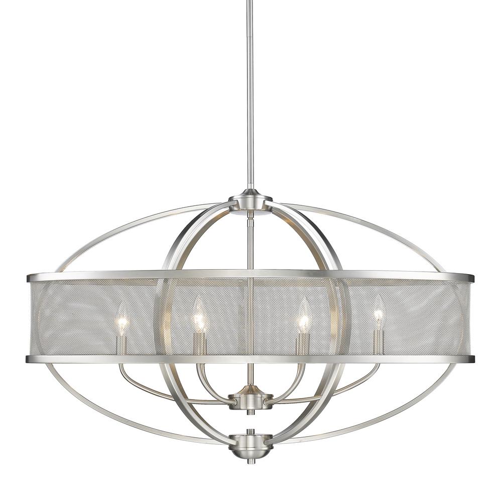 Golden Lighting Colson Pw 6 Light Pewter Pendant With Shade Golden Lighting Colson Pw 6 Light Pewter Pendant With Shade