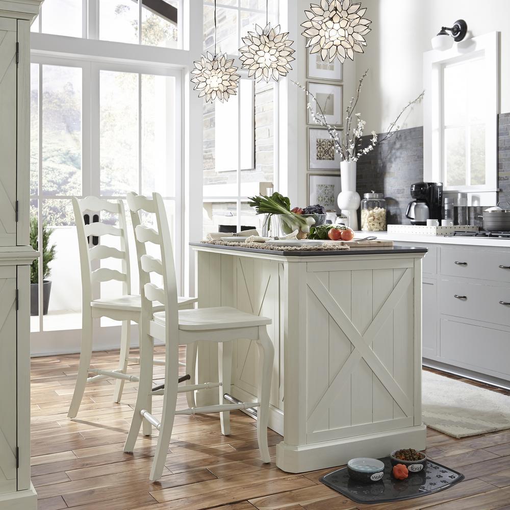 Home Styles Seaside Lodge Hand Rubbed White Kitchen Island ...