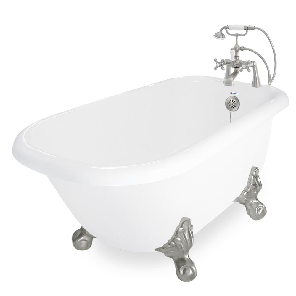 American Bath Factory 60 in. AcraStone Acrylic Classic Clawfoot Non
