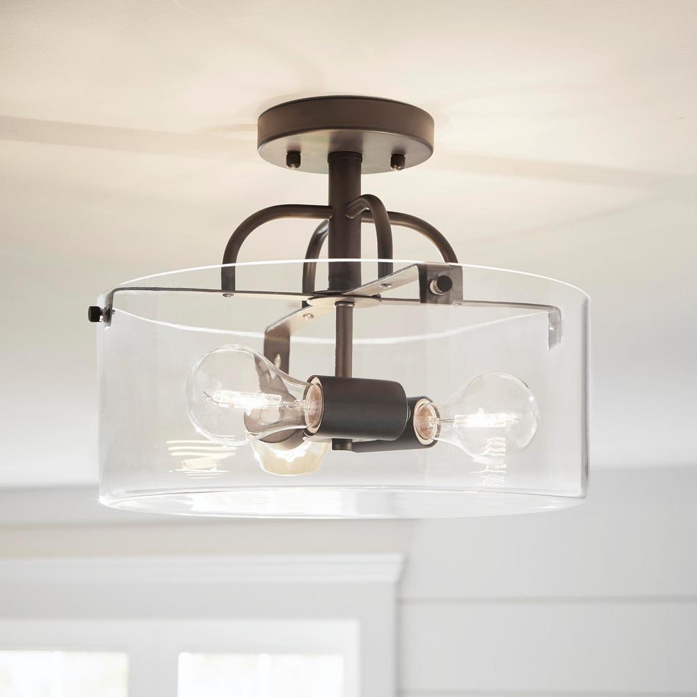 semi flush 3 light ceiling lights