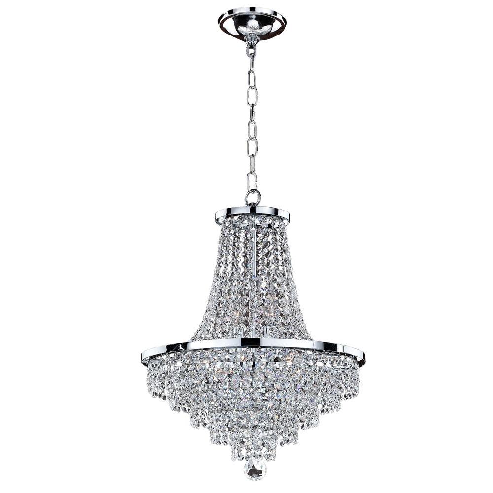 Glow Lighting Vista 8 Light Chrome And Crystal Incandescent Chandelier Glow Lighting Vista 8 Light Chrome And Crystal Incandescent Chandelier