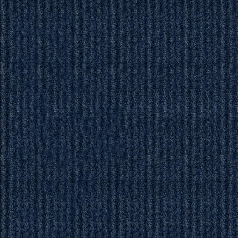 Blues Indoor Outdoor Carpet Tile The First Impressions Ocean Blue Ribbed Texture 24 In X Carpet Tile