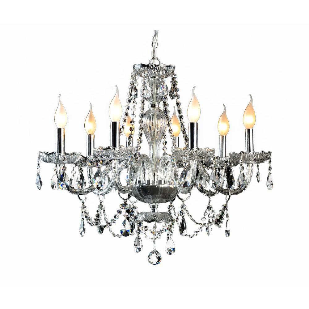 Decor Living 8-Light Crystal and Chrome Chandelier-104993-15 - The Home ...