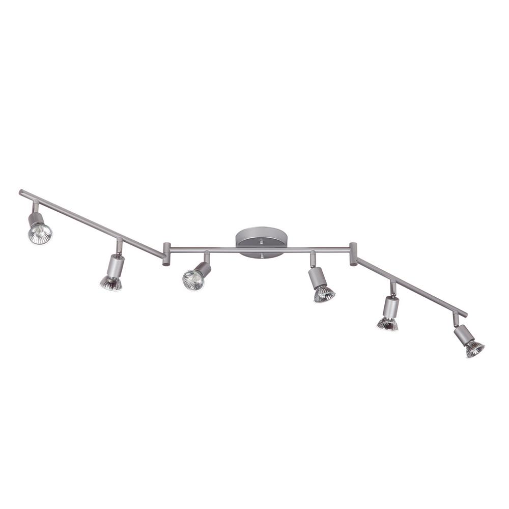 Globe Electric Payton 3 9 Ft 6 Light Silver Track Lighting Kit Globe Electric Payton 3 9 Ft 6 Light