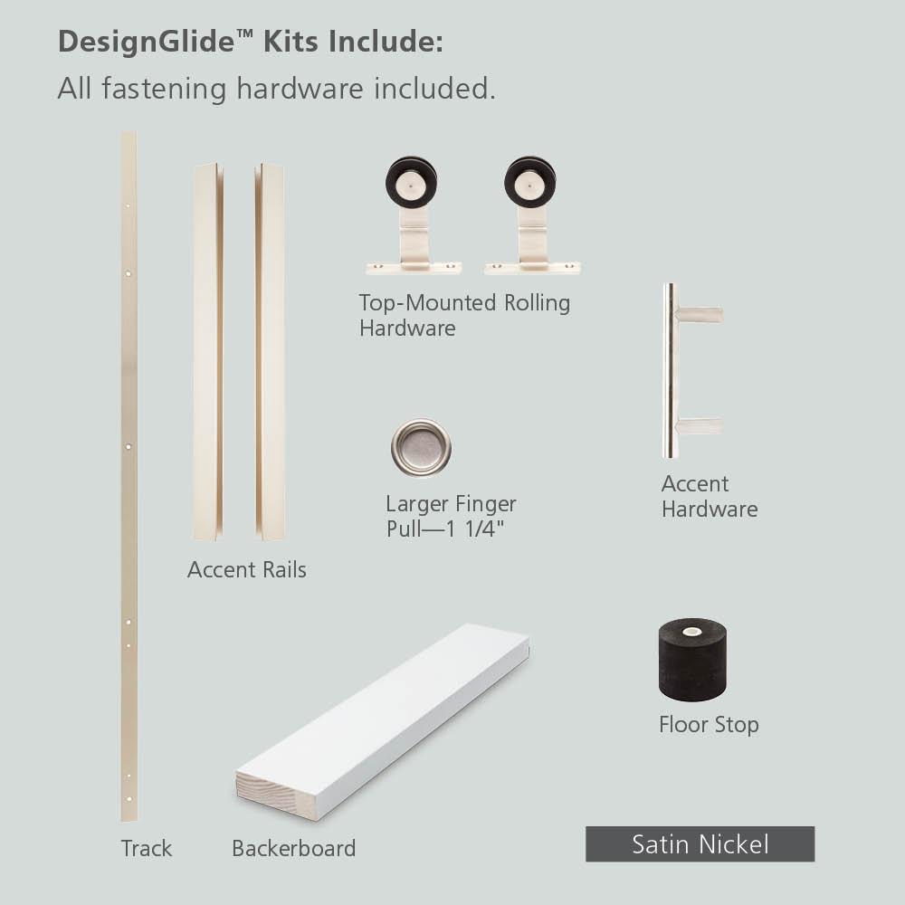 Jeld Wen 72 In Designglide Satin Nickel Soft Close Barn Door Sliding Door Hardware Kit