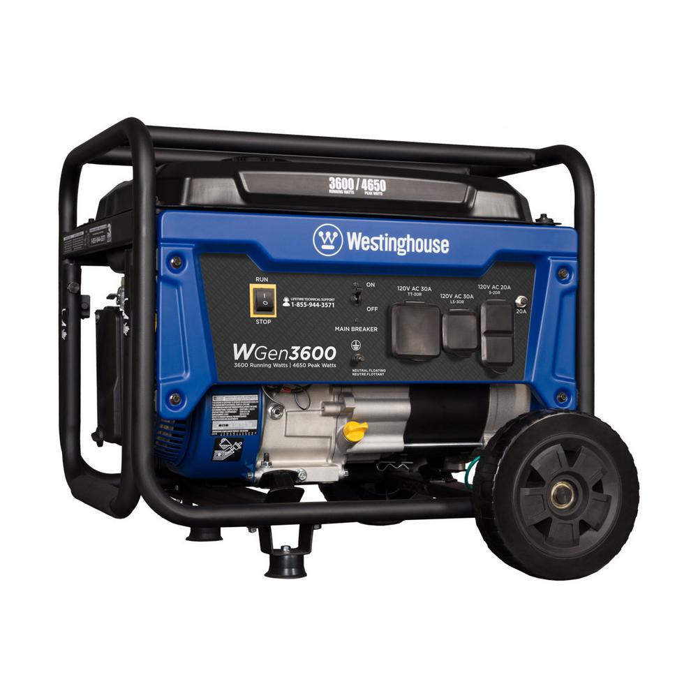 Westinghouse WGen 3,600/4,650-Watt Gasoline Powered Portable Generator ...